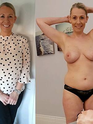 mature dressed undressed photo