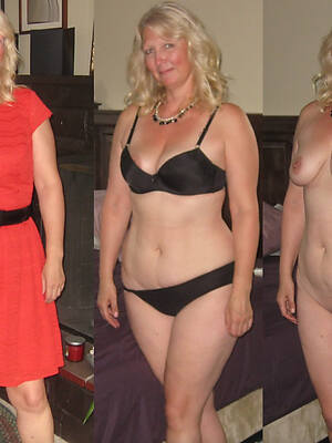 mature dressed and undressed flaunts her interior